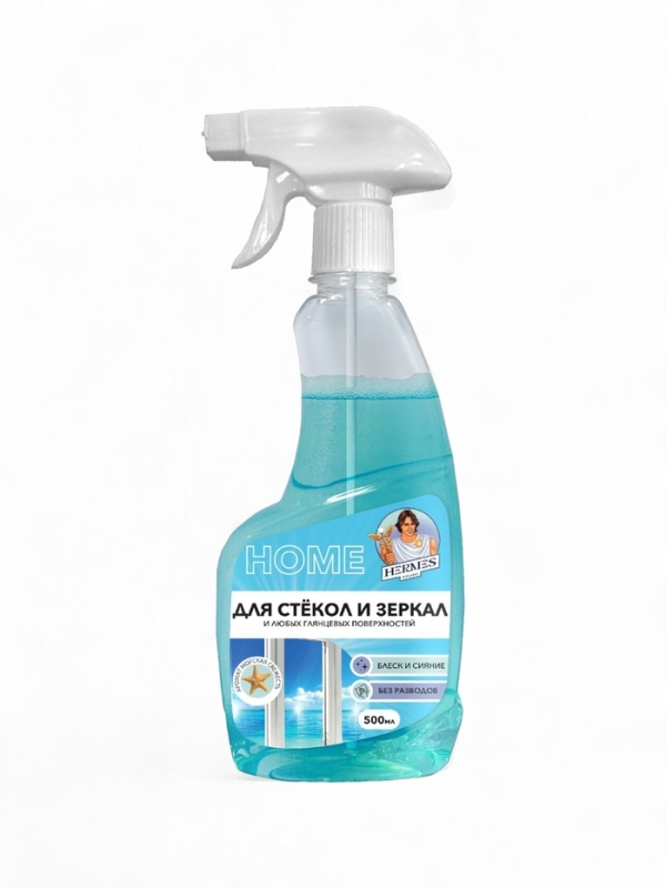 Спрей для стекол и зеркал Hermes Industry HOME с ароматом морской свежести, 500 мл Спрей для стекол и зеркал Hermes Industry HOME с ароматом морской свежести, 500 мл