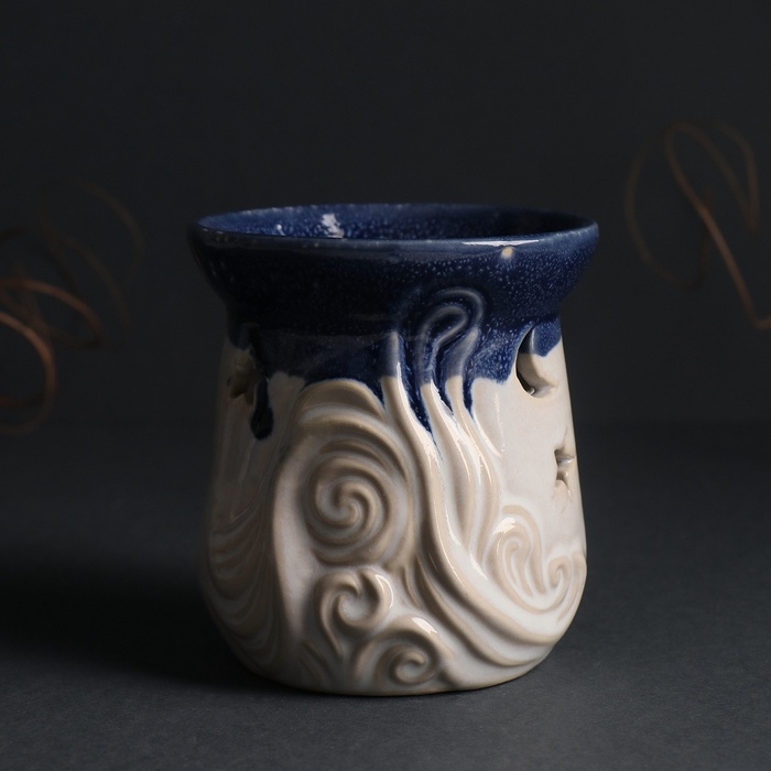 Аромалампа керамика Аромалампа керамика "Море волнуется" синий 8,6х8,6х9,6 см