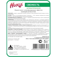 Мыло жидкое ПРОФ с дез-эфф Ника/Ника-Свежесть антибактериальное, 5л