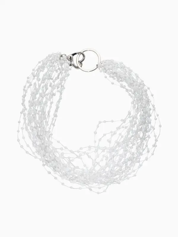 Чокер &laquo;Богема&raquo; с жемчугом на леске, воздушное, бусина№3, L=43 см, цвет белый