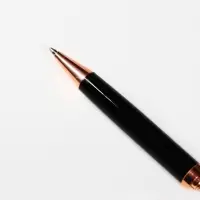 Ручка шариковая рифленая с золотом, металл, 0.1 мм, чёрная