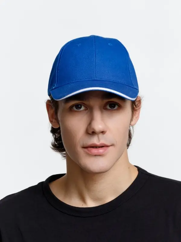 Бейсболка Buffalo, ярко-синяя с белым Бейсболка Buffalo, ярко-синяя с белым