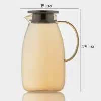 Кувшин для воды &laquo;Богема&raquo;, 15&times;25 см, стекло, с металлической крышкой, золотистый