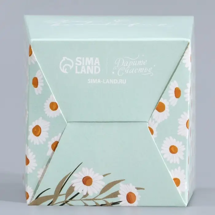 Коробка бонбоньерка, упаковка подарочная, «Ромашки», 8 х 7.5 х 6 см см