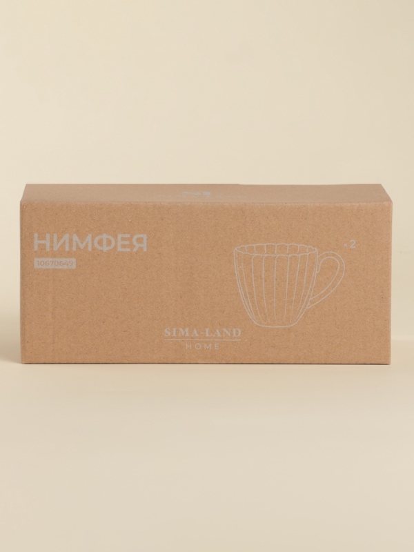 Набор кружек 2 шт  SL Home "Нимфея" 300 мл, цвет теплый белый