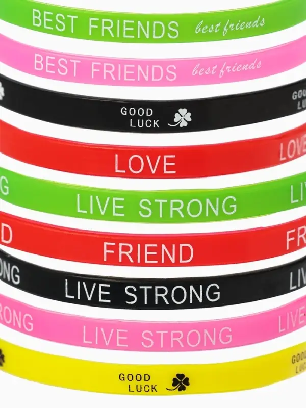 Силиконовый браслет &laquo;Андеграунд&raquo;, набор 10 шт. цвет МИКС