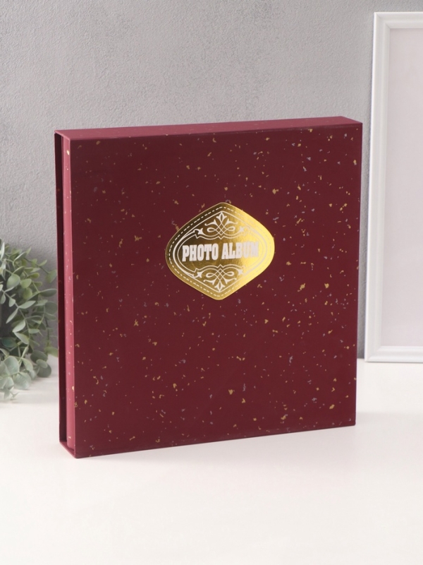Фотоальбом на 500 фото 10х15 см Фотоальбом на 500 фото 10х15 см "Крапинки" в коробке бордовый 4,7х33х34 см