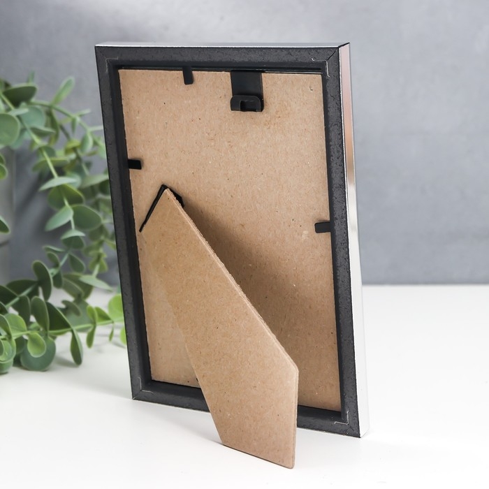 Фоторамка пластик Фоторамка пластик "Палитра" 10x15 см, серебро