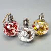 Набор ёлочных шаров &laquo;Мишура звёзды&raquo;, 3 шт., d=8 см, 5 LED, от батареек, свечение белое