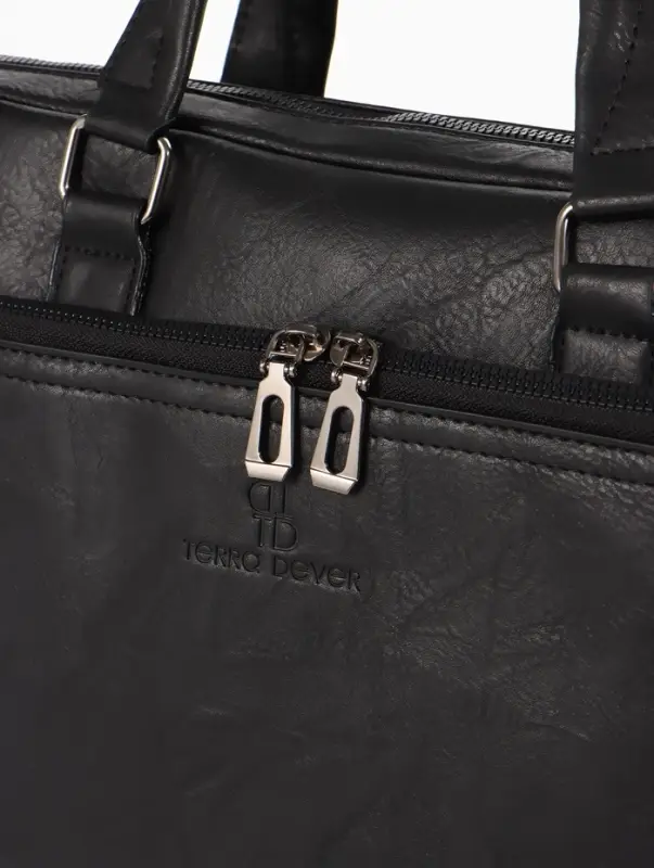 Сумка деловая, 38*8*29см, отд на молнии, 2 н/кармана, длин регил. ремень, ручка, черный