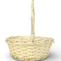 Набор корзин 3 шт ИВА 27x27x11 22x22x10 15x15x9 см ПЛЕТ ручка h=17/14/12 см  выбел