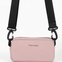 Сумка женская кросс-боди TEXTURA на молнии, 19&times;6&times;10.5 см, розовая
