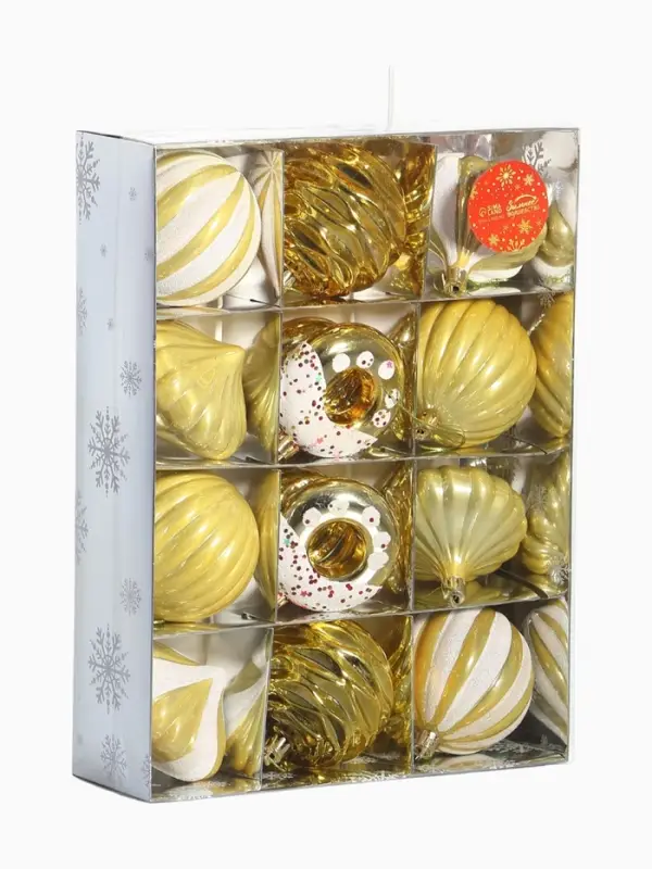 Набор украшений пластик 16 шт Набор украшений пластик 16 шт "Ярмарка волшебства" 8 см, золото