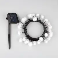 Гирлянда &laquo;Нить&raquo;, 4.5 м, уличная, с насадками &laquo;Ёжики&raquo;, IP44, 30 LED, 2 режима, солнечная батарея, тёмная нить, свечение синие/фиолетовое/розовое