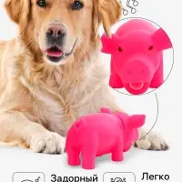 Игрушка хрюкающая &laquo;Веселая свинья&raquo; для собак, 15 см, розовая