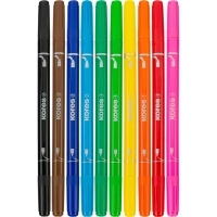 Фломастеры Kores 10цв,двусторон,вент.колп, 29021