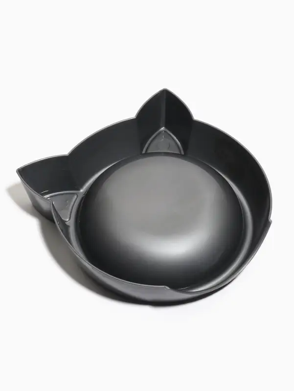 Миска &laquo;Кошачьи ушки&raquo;, 200 мл, 15&times;3.7 см, пластик, серая