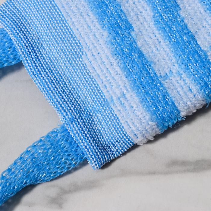 Мочалка-лента для тела Доляна, 43×12 см, жёсткая, узкая, цвет МИКС