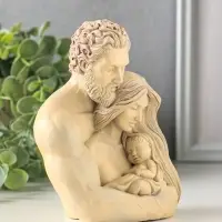 Фигурка гипс &laquo;Бюст: Семья с ребёнком на руках&raquo;, 14&times;11&times;7 см, слоновая кость