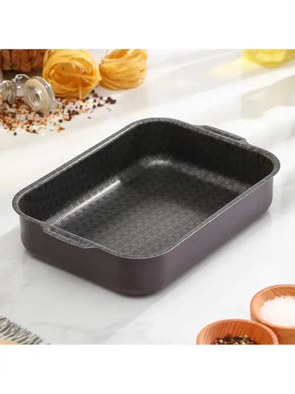 Противень &laquo;Хозяюшка&raquo;, 19&times;25 см, h=6 см, антипригарное покрытие, бордовый