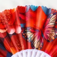 Веер пластик, текстиль "Бабочки и цветы" МИКС 23 см Веер пластик, текстиль "Бабочки и цветы" МИКС 23 см