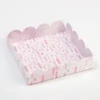 Коробка для печенья, кондитерская упаковка с PVC крышкой, «Приятных моментов», 13 х 13 х 3 см