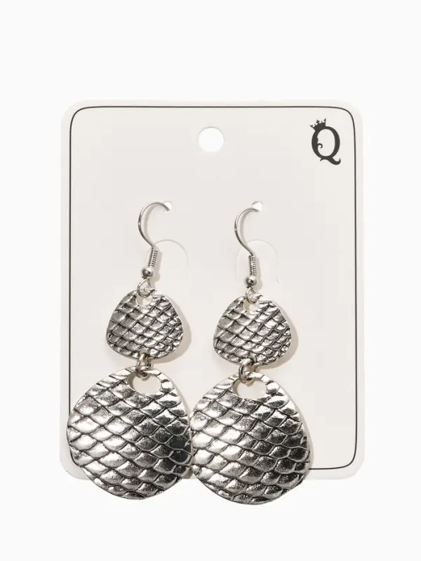 Серьги метал Серьги метал "Аутентичность" диски, чешуя, цвет чернёное серебро