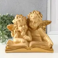 Фигура "Два ангела с книгой" 23х28х19 см, слоновая кость Фигура "Два ангела с книгой" 23х28х19 см, слоновая кость