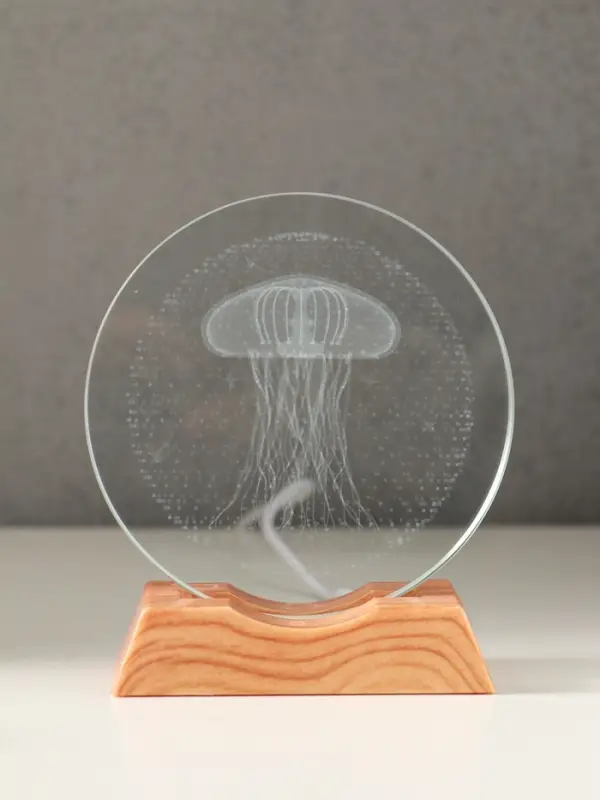 Сувенир стекло свет Сувенир стекло свет "Диск. Медуза" 5хLED d=10 см, USB 10х4х11,4 см