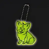 Светоотражающий элемент &laquo;Корги&raquo;, двусторонний, 4.3&times;5.5 см, салатовый