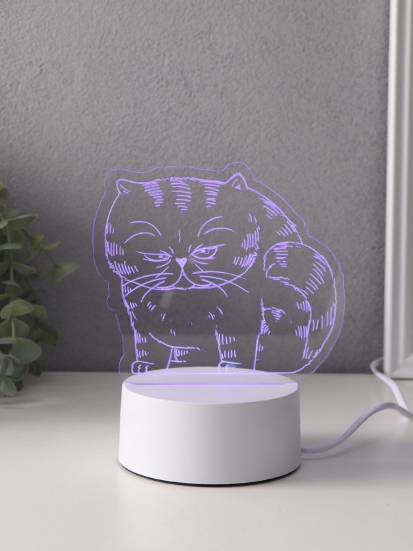 Светильник Светильник "Толстый кот" LED RGB от сети RISALUX 9,5х16,7х16 см