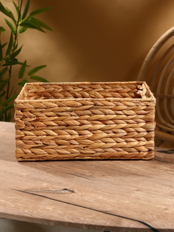 Корзинка прямоугольная, 33х22х14 см, водный гиацинт