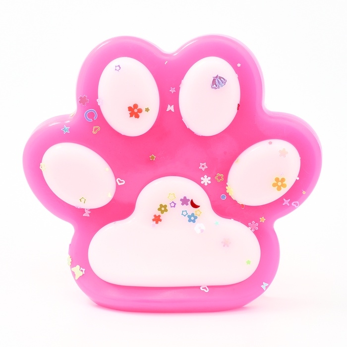 Сквиш антистресс - игрушка «Кошачья лапка», с блёстками, МИКС