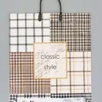 Пакет "Гленчек", полиэтиленовый с пластиковой ручкой, 38 х 45 + 3 см, 90 мкм