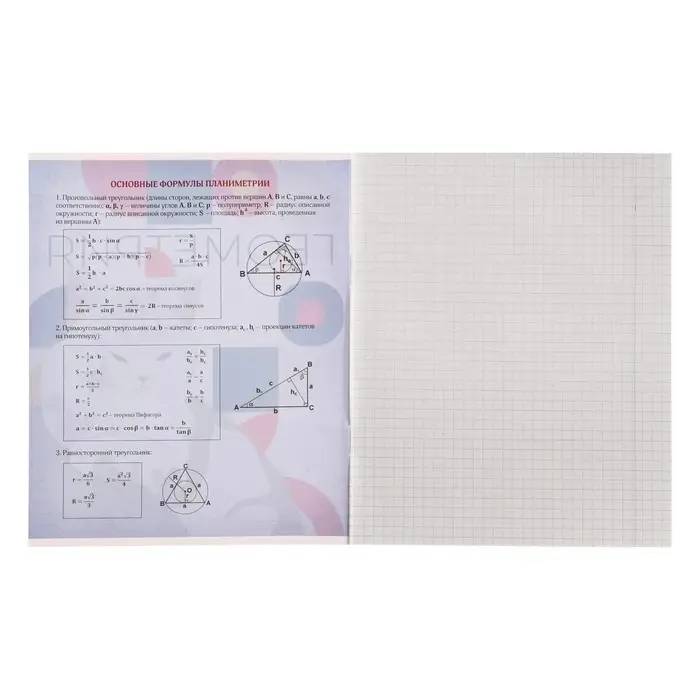 Тетрадь предметная 36 листов в клетку Calligrata &laquo;Животные мемы. Геометрия&raquo;, обложка мелованная бумага, серые листы