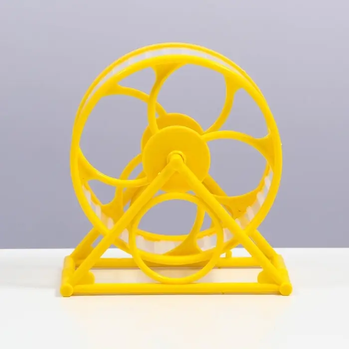 Колесо на подставке для грызунов, диаметр колеса 12.5 см, 14&times;3&times;9 см, жёлтое