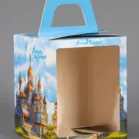 Коробка подарочная пасхальная с окном &laquo;Русский Храм&raquo;, 15&times;15&times;18 см