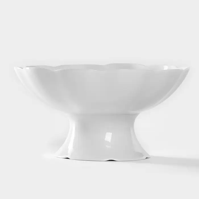 Конфетница Добрушский завод &laquo;Бельё&raquo;, фарфор, 300 мл, h=15.2 см, белая