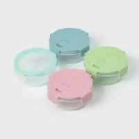 Контейнер для хранения продуктов Доляна Cook and Freeze, 370 мл, 13.5&times;6 см, с крышкой, жаропрочное стекло, МИКС