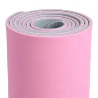 Коврик для фитнеса и йоги ONLYTOP, 183&times;61&times;0.6 см, цвет серый/розовый