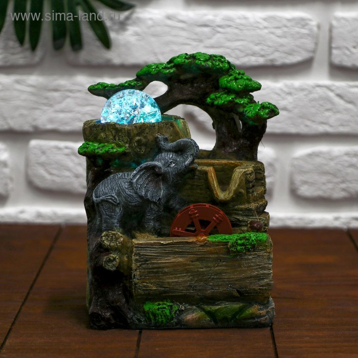 Фонтан Фонтан "Слоник у скал" 11х13х20 см (с подсветкой)