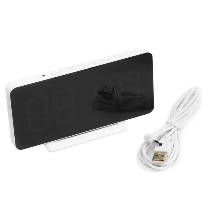 Часы электронные настольные, USB, календарь, подсветка, будильник, термометр, на подвесе