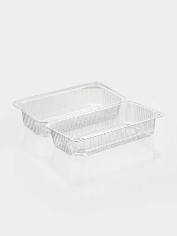 Контейнер одноразовый с неразъёмной крышкой ПР-К-27 &laquo;А&raquo;, пластик, 24&times;12.9&times;8.9 см, внутр. 21.3&times;9.9&times;7.8 см, прозрачный