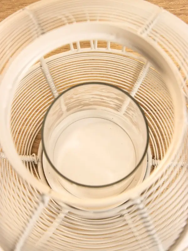 Подсвечник фонарь со стеклянной колбой 19х19х19,5 см, d 8,5 см, металл, цв. Белый