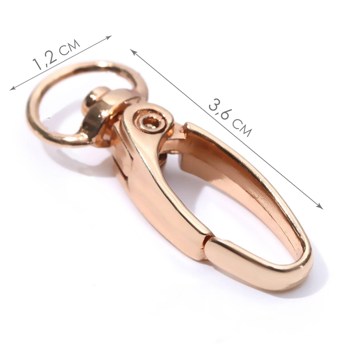 Карабин металлический, 36 × 12 мм / 9,5 × 1,4 мм, 5 шт, цвет золотой Карабин металлический, 36 × 12 мм / 9,5 × 1,4 мм, 5 шт, цвет золотой