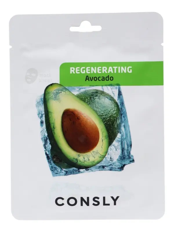 Регенерирующая тканевая маска с экстрактом авокадо, 20мл, CONSLY