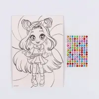 Аппликация стразами для детей &laquo;Красивая девочка&raquo;, набор для творчества