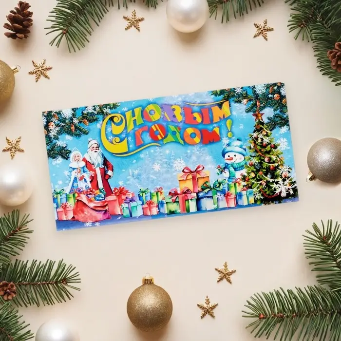 Конверт для денег «С Новым Годом!», 16×8 см