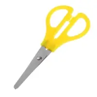 Ножницы 13 см (+-0.5 см) пластиковые ручки, МИКС, закругленные концы, лезвие с линейкой