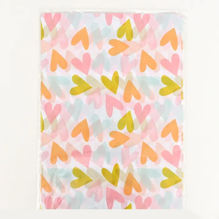 Бумага упаковочная тишью «С любовью», 50 см × 70 см, 17 грамм